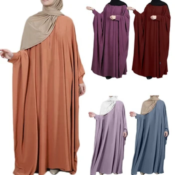 Abaya Vysokej Kvality Nida Skromné Šaty Módne Moslimských EID Islamské Oblečenie Žien, Plus Veľkosť Ramadánu Župan Dlhý Rukáv Motýľ